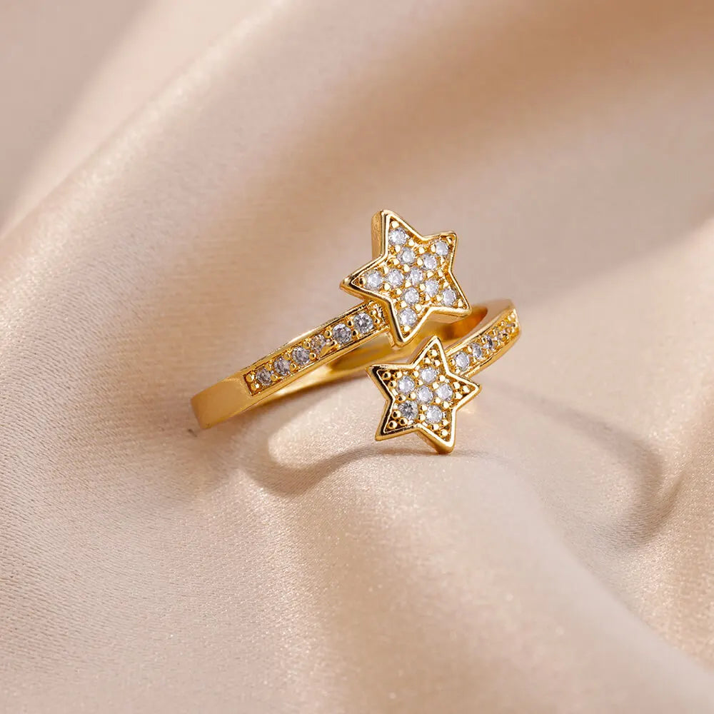Zircon Double Star Rings