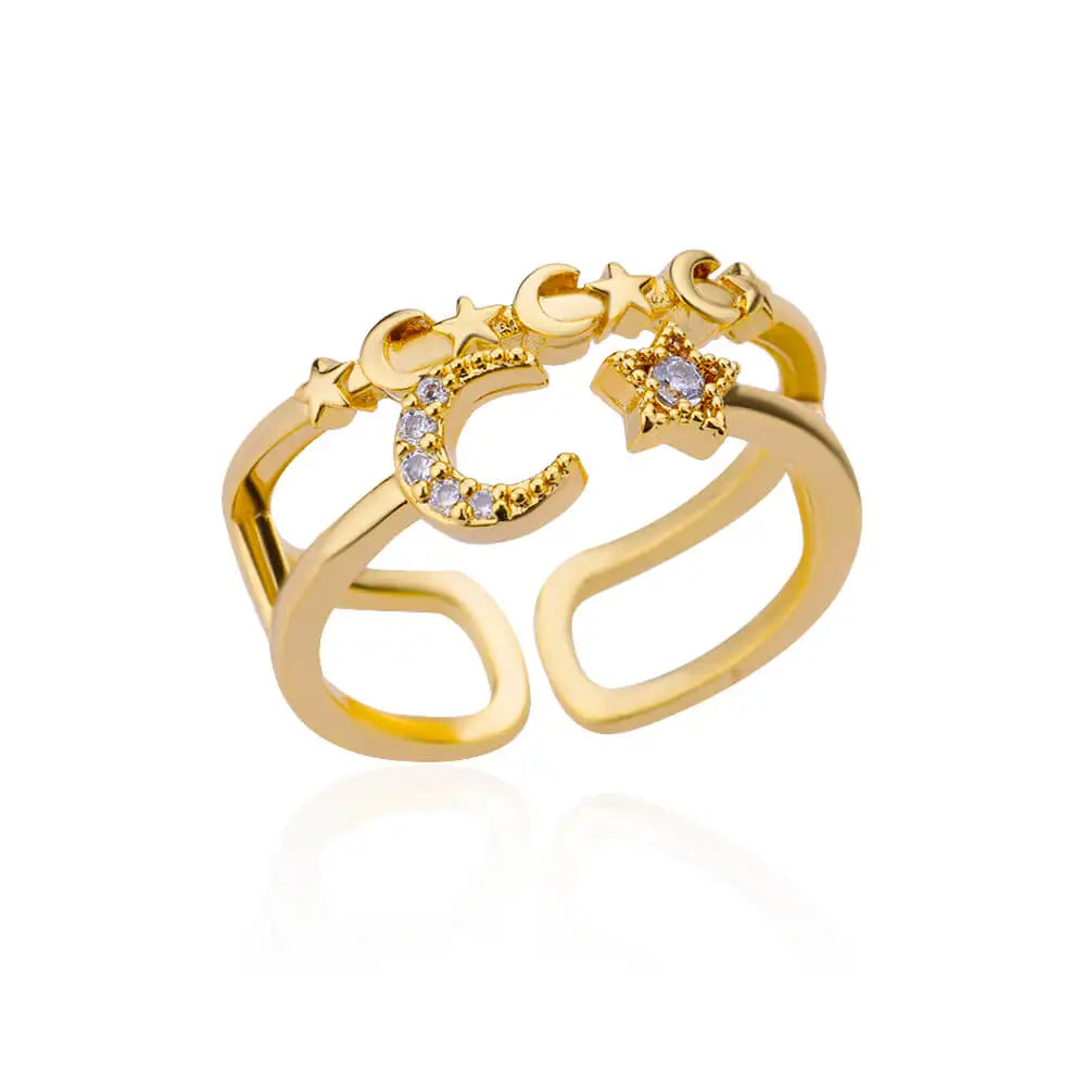 Zircon Double Star Rings