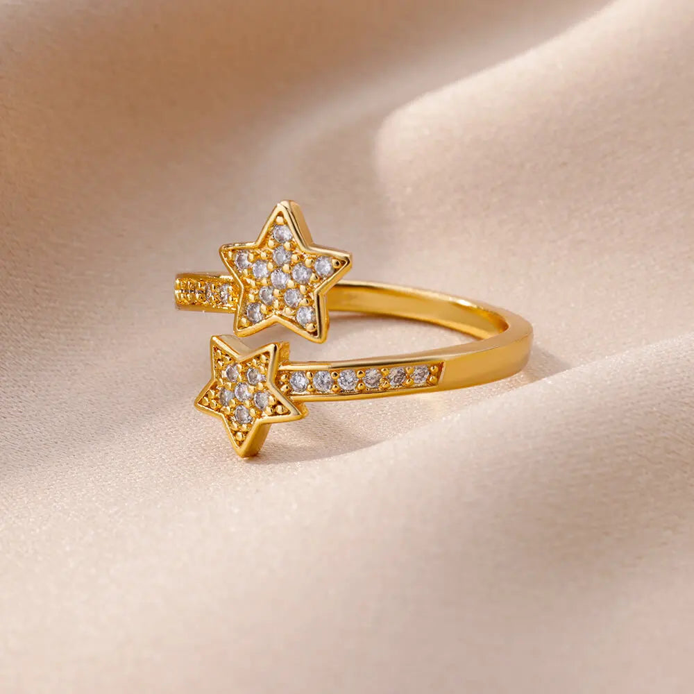 Zircon Double Star Rings