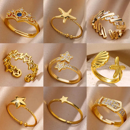 Zircon Double Star Rings
