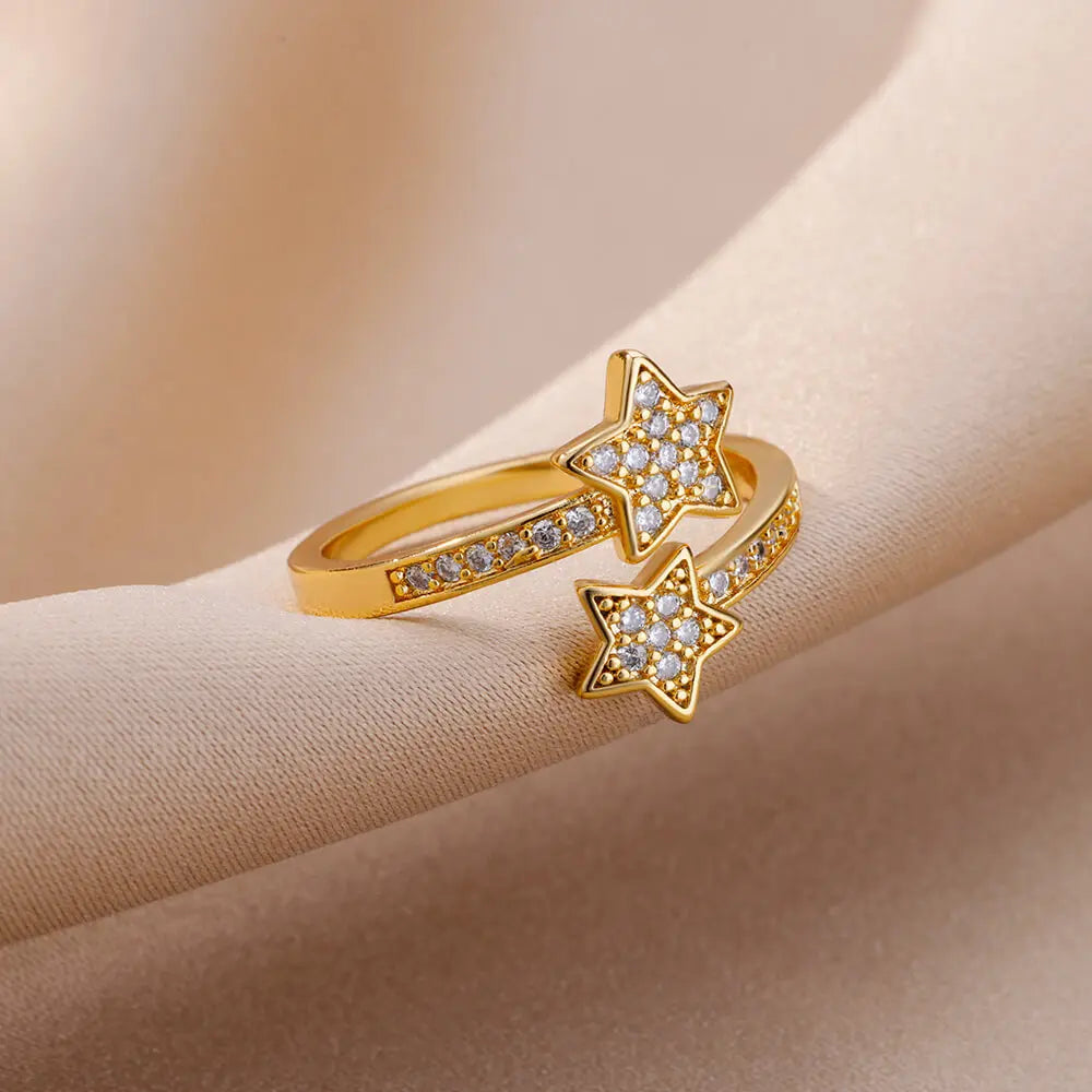 Zircon Double Star Rings