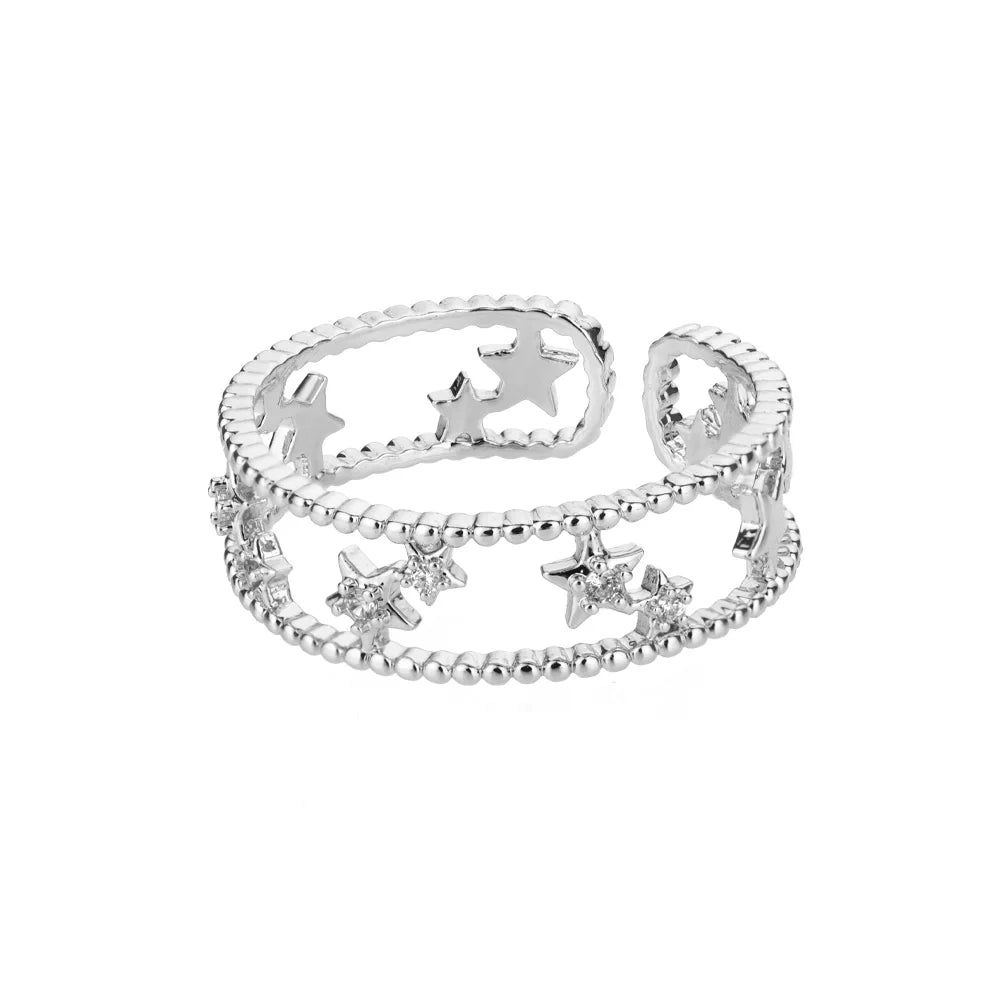 Zircon Double Star Rings