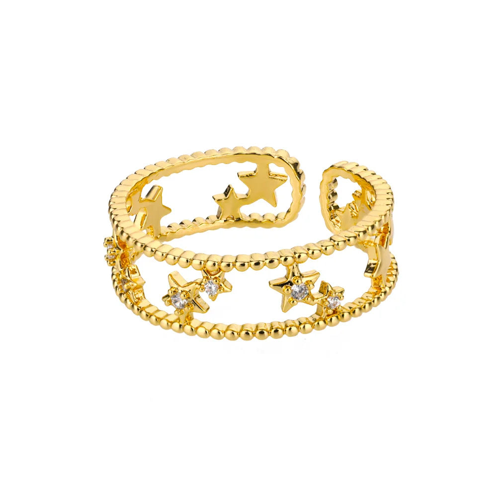 Zircon Double Star Rings