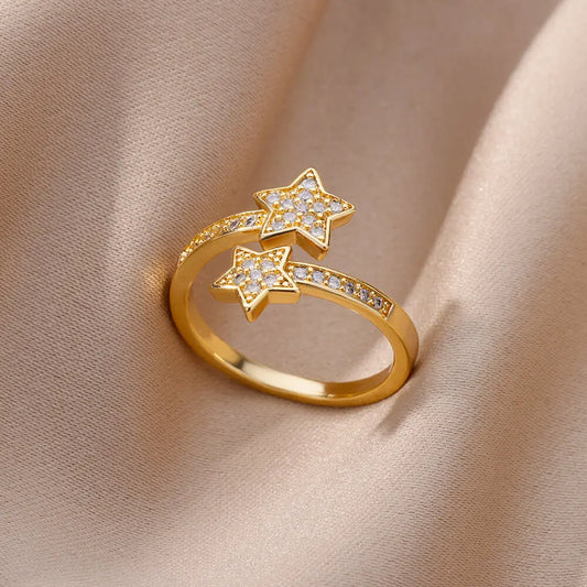 Zircon Double Star Rings